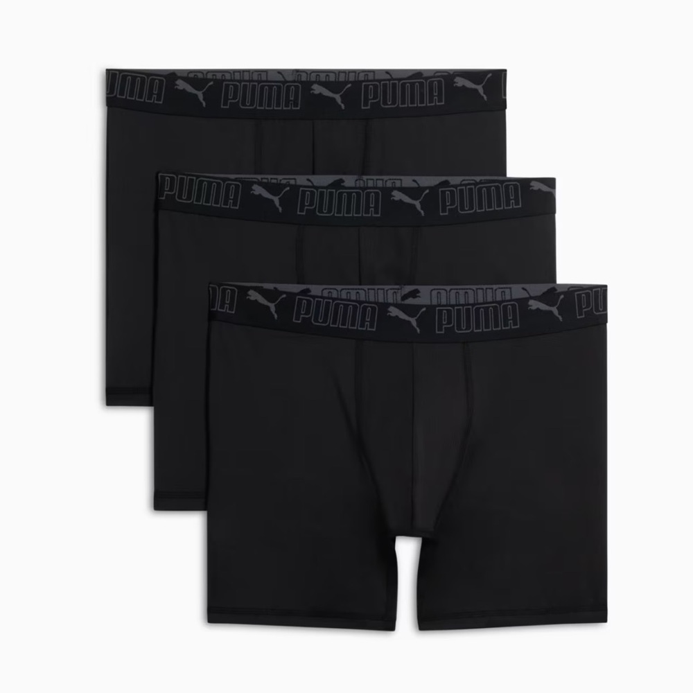 Puma Men's Boxer Briefs 3 Pack Black Comfort‎ Stretch Waistband  Underwear